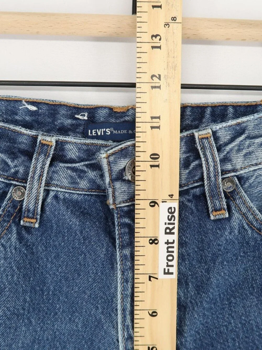 Levis Made & Crafted Jeans Mens 29 Blue Draft Wide Taper Crop‎ Distressed Cotton